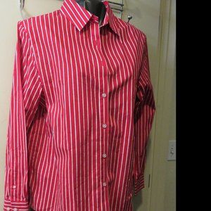 JONES NEW YORK SIGNATURE BLOUSE* XL * red/white st